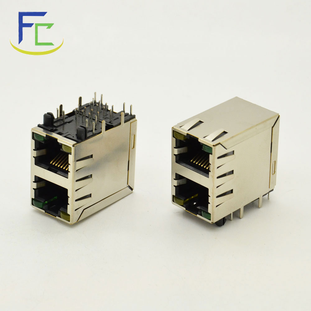 RJ45 2×1帶燈帶彈